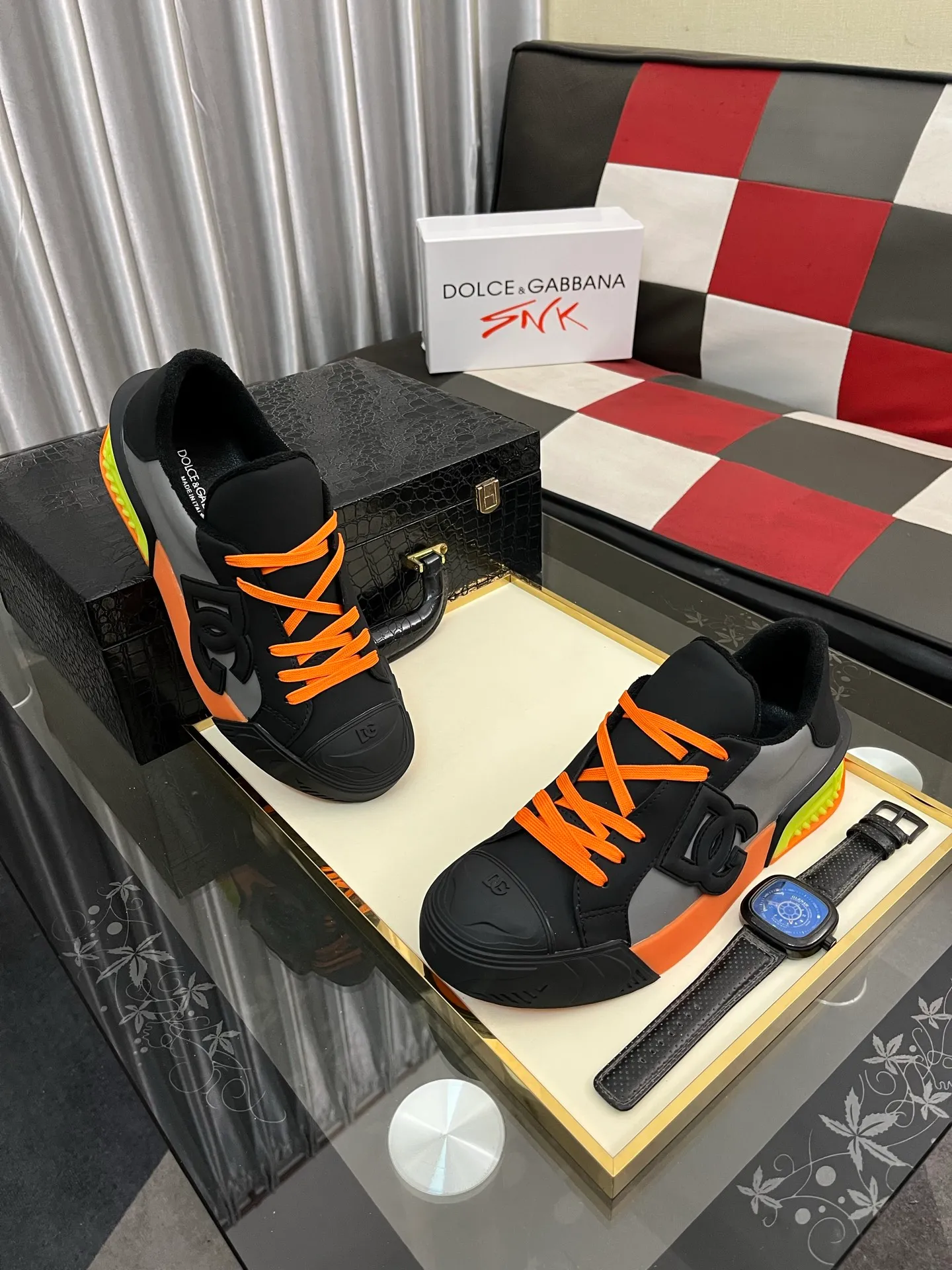 Men's Men's Shoes 💰500⌚️⌚️••Dolce&Gabbana••DG✔️High-end men's sports and casual shoes. Original goods from top counters. Original imported cowhide, multi-material splicing design ➕Imported cowhide lining, cowhide feet ➕Original TPR elastic outsole. Size: 35-46